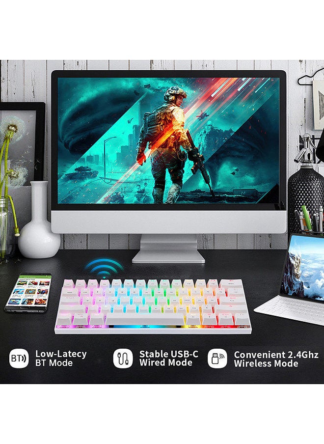 Motospeed SK62 BT  Wireless Gaming Mechanical Keyboard 61 Keys RGB Backlight Red Switch Macro Drive For Laptop PC  - Image 4