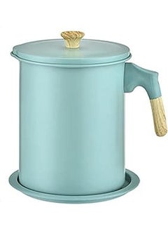 Generic 1.4L Grease Strainer Olive Oil Vinegar Container Alloy Steel Removable Filter Lid Storage Frying Oil Grease (Pink)  - Image 1