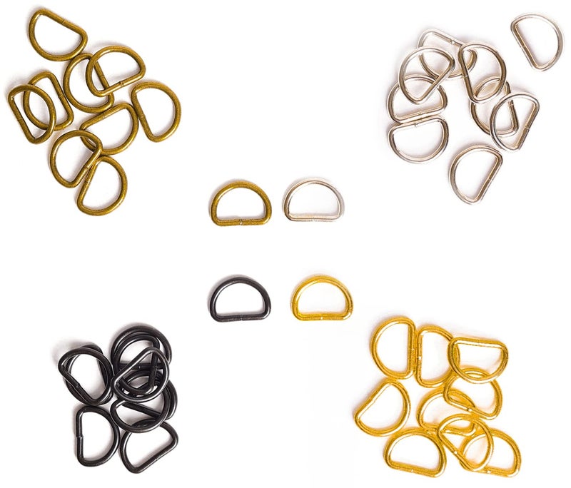 ZoloAJay 40pcs 3/4"(20mm) D Rings Welded Strong Metal Mix Colors Semi-Circular D Ring for Pet Collars Hardware Bags Ring Buckle Strap Hand DIY Sewing Accessories - Image 3