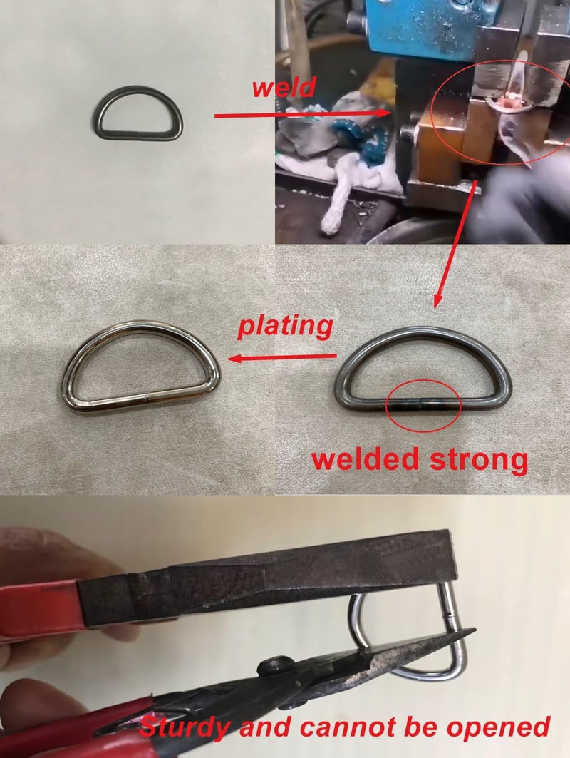 ZoloAJay 40pcs 3/4"(20mm) D Rings Welded Strong Metal Mix Colors Semi-Circular D Ring for Pet Collars Hardware Bags Ring Buckle Strap Hand DIY Sewing Accessories - Image 4