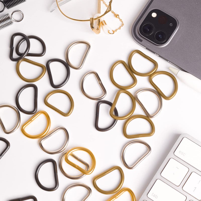 ZoloAJay 40pcs 3/4"(20mm) D Rings Welded Strong Metal Mix Colors Semi-Circular D Ring for Pet Collars Hardware Bags Ring Buckle Strap Hand DIY Sewing Accessories - Image 5