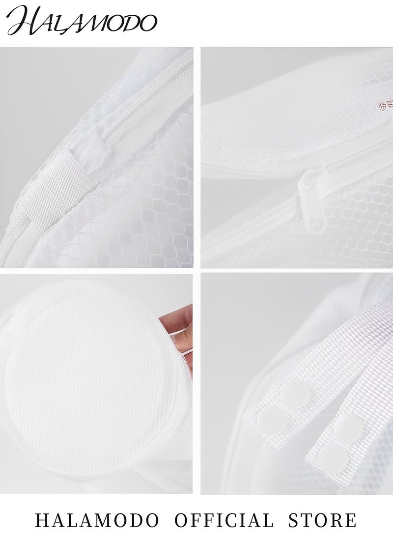 هالامودو أكياس غسيل الأحذية أكياس غسيل شبكية للأحذية بسحاب حماية الأحذية من الغسيل حذاء تشغيل حقيبة غسيل للأحذية المختلفة - Image 3