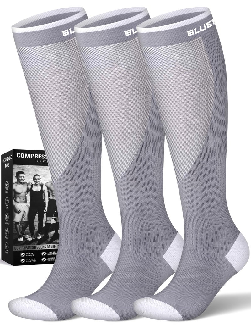 Bluemaple Compression Socks for Women and Men3 Pairs1520mmHg Best Circulation Support Socks - Image 2