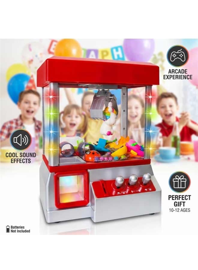آلة المخلب (نوع الممرات)، آلة بيع موزع الجوائز، لعبة أطفال وأداة التقاط الحلوى (مع صوت رائع)، مثالية للأطفال من سن 10 إلى 12 عامًا، مثالية لأعياد الميلاد والهدايا (البطاريات غير متضمنة) - Image 1