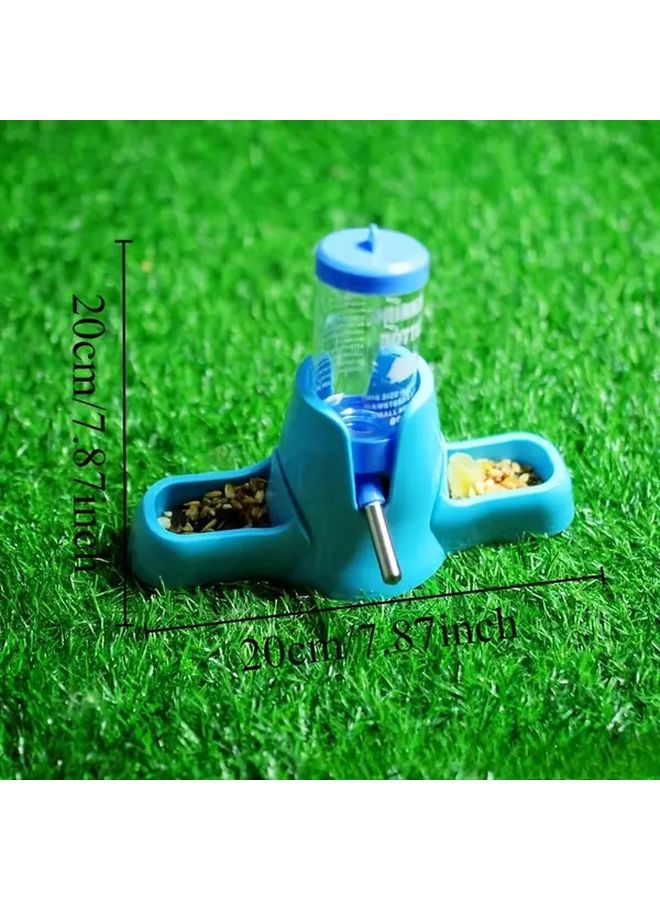 مجموعة تغذية وشرب الهامستر الأوتوماتيكية الزرقاء للحيوانات الأليفة الصغيرة 4 قطع - Image 2