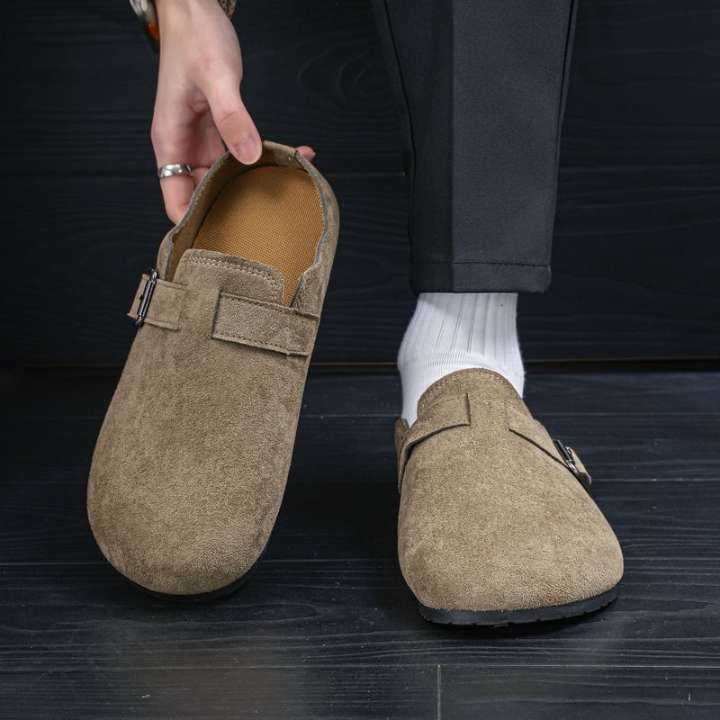 British Style Lazy Shoes For Men, Soft-Soled Slip-On Driving Shoes, Korean Style Trendy Casual Mules, Half-Slip Sandals - Image 4