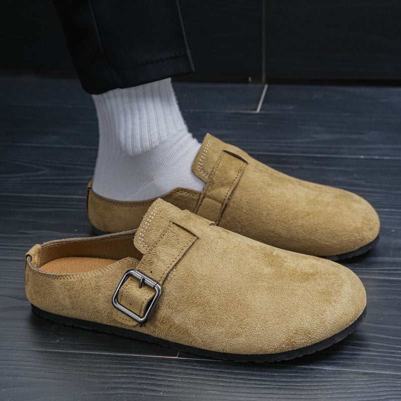 British Style Lazy Shoes For Men, Soft-Soled Slip-On Driving Shoes, Korean Style Trendy Casual Mules, Half-Slip Sandals - Image 5