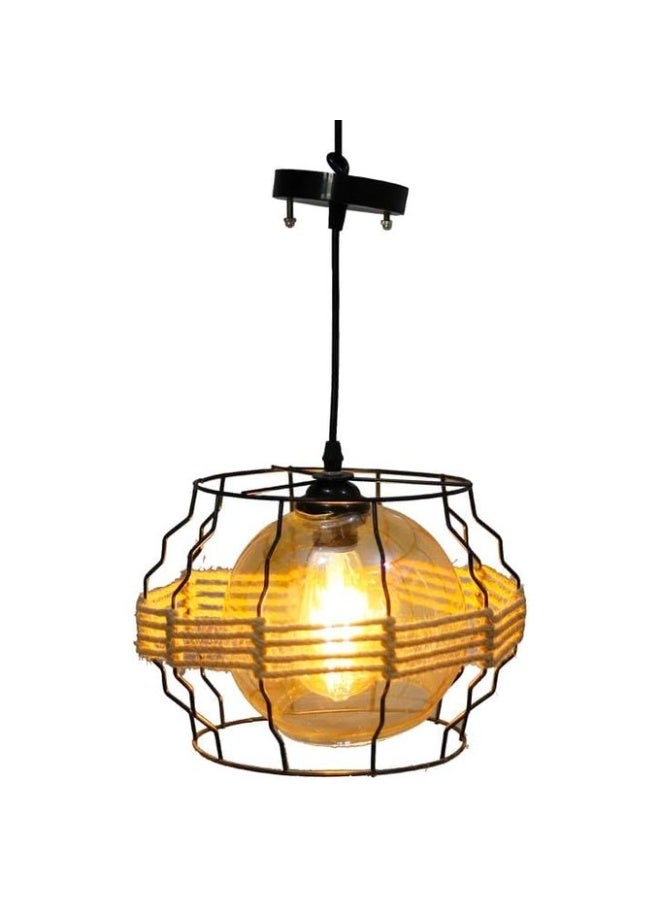 Modern black aluminum and linen chandelier - slatted ball shape - Code R1004 - without bulb - Image 5