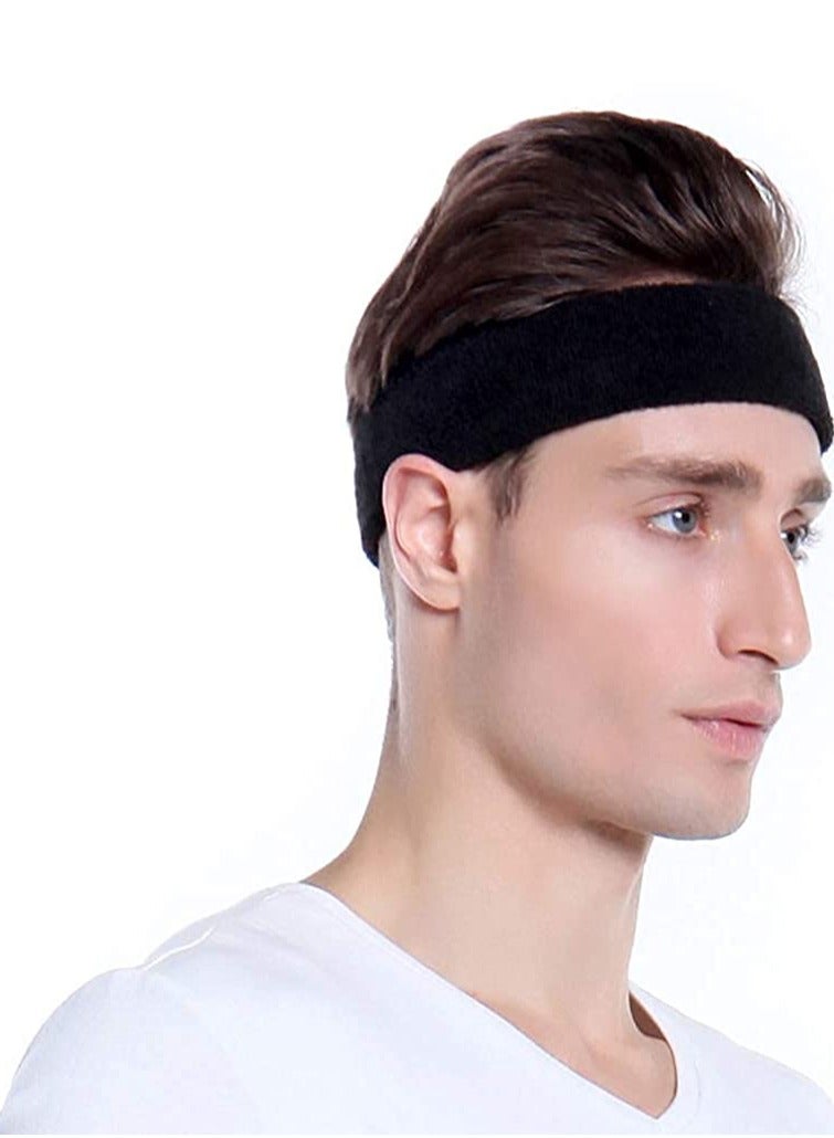 KASTWAVE Sports Headband for Men & Women - Moisture Wicking Athletic Cotton Terry Cloth Sweatband for Tennis, Basketball, Running, Gym, Working Out（3 Pack）  - Image 5