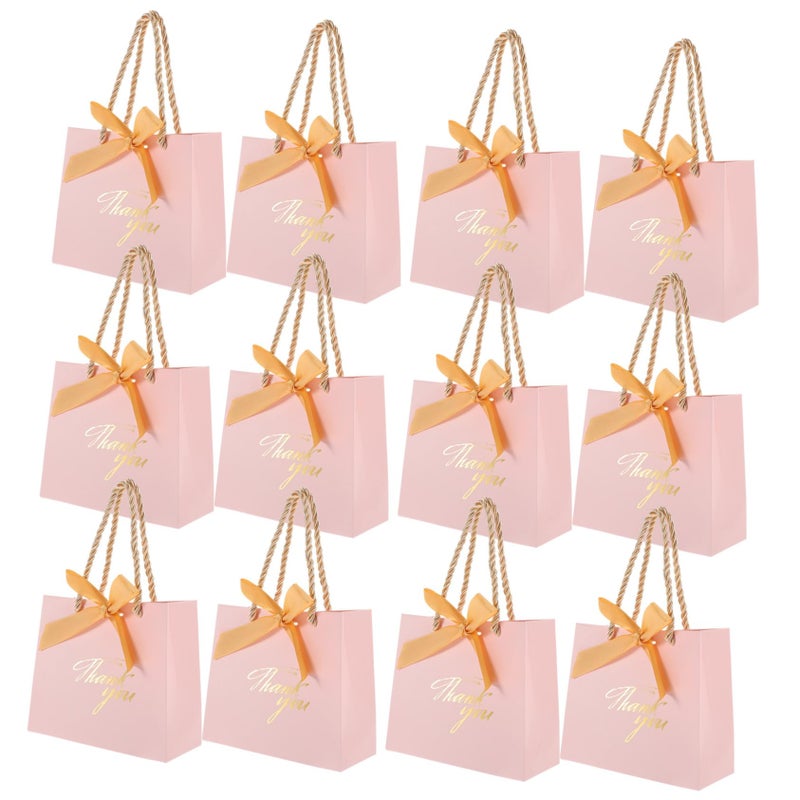 Pink Wedding Favor Bags with Foil Embossing and Butterfly Ribbon 12 Pack for Bridesmaids - Image 2