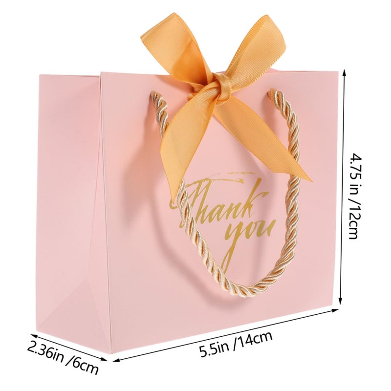 Pink Wedding Favor Bags with Foil Embossing and Butterfly Ribbon 12 Pack for Bridesmaids - Image 3