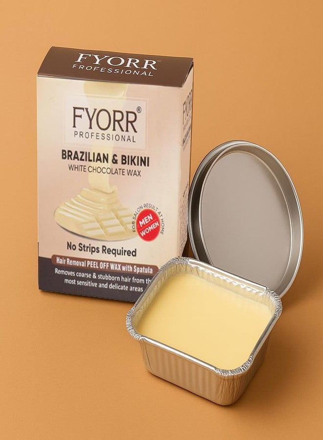 FYORR Brazilian Sensitive Skin Painless Face and Body Bikini White Chocolate Katori Peel Off Wax For Legs / Thighs / Bikni Sensitive Areas / Eyebrow / Upper Lips / Face / Underarms Hair Removal Wax (80g X 1pc, WhiteChocolate) - Image 1
