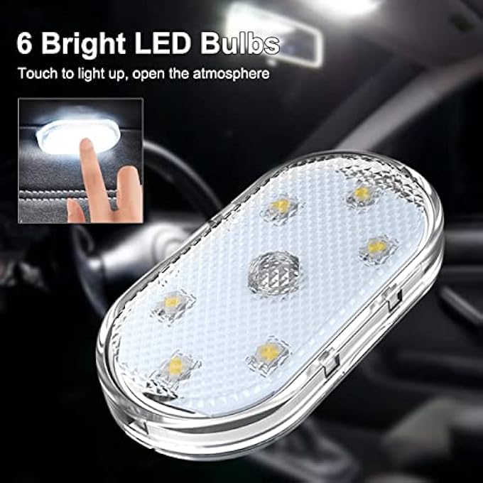 HBSTUDIO Car Led Lights Interior Wireless Portable White Interior Car Lights Usb Rechargeable Car Interior Led Night Light4Pcs - Image 5