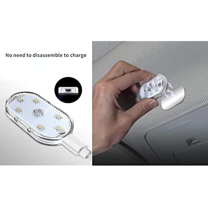 HBSTUDIO Car Led Lights Interior Wireless Portable White Interior Car Lights Usb Rechargeable Car Interior Led Night Light4Pcs - Image 4