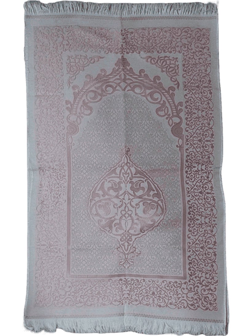 UNT Luxurious Velvet Islamic Prayer Mat Turkish Praying Rug (Pink) - Image 1