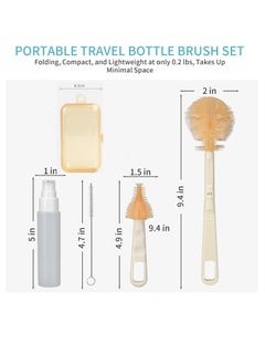 BIGTHREE Baby Bottle Brush, Portable Travel Bottle Cleaner Kit, Silicone Baby Bottle Cleaner Brush Set with Baby Bottle Brush for Cleaning, Soap Dispenser and Storage Box  - Image 4
