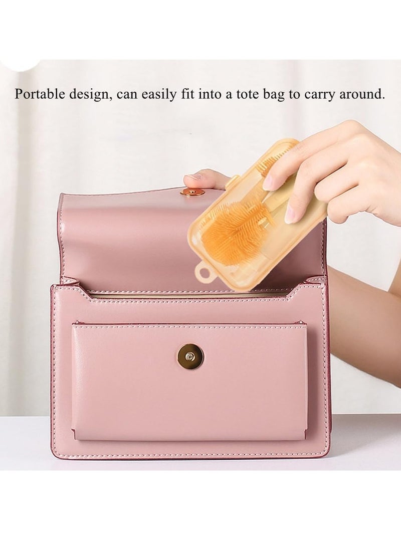 BIGTHREE Baby Bottle Brush, Portable Travel Bottle Cleaner Kit, Silicone Baby Bottle Cleaner Brush Set with Baby Bottle Brush for Cleaning, Soap Dispenser and Storage Box - Image 5