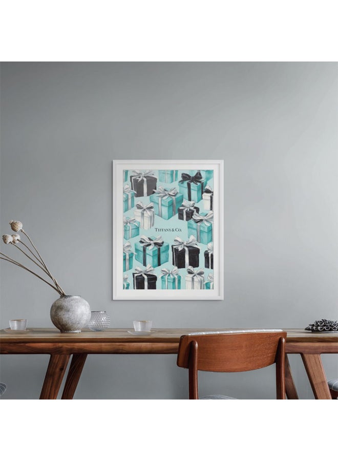 Art Decor Framed Fine Art Portrait Print of Tiffany Blue and Black Fashion Wall Art Luxury Gift Box Modern Glam Décor for Women’s Bedroom Vanity Boutique Office Home Living Room Studio - Image 3