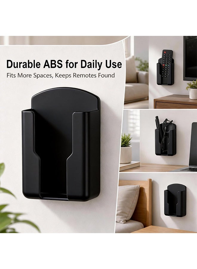 2PCS Black Self Adhesive Wall Mounted Remote Control Holder, Bedside TV Controller Holder Wall Pen Storage Organizer for Home Office School - Image 4