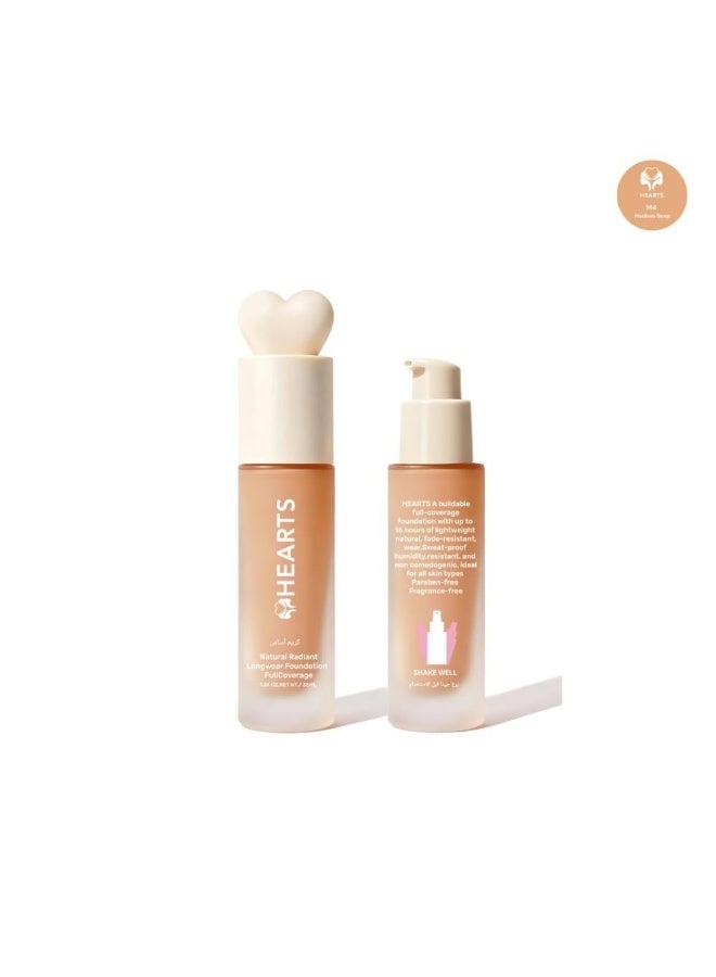 Hearts Natural Long Wear Foundation M4 Medium Deep - Image 4