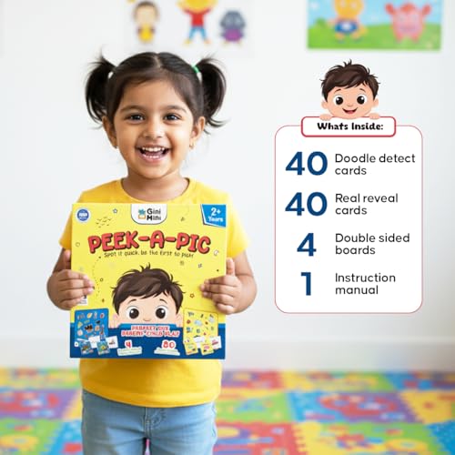 GiniMini Peek-A-Pic 80 Cards Matching Game for Kids 2+ | Educational Toy for Memory, Focus & Vocabulary Building | Preschool Learning Gift - Image 3