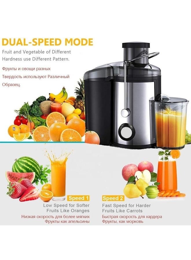 Juicer Machine, 800W Centrifugal Juicer Extractor with Wide Mouth Feed Chute for Fruit Vegetable, Easy to Clean, Stainless Steel, BPA-free  - Image 2