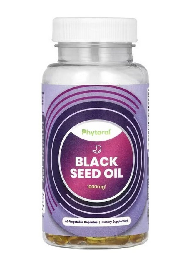 Phytoral Black Seed Oil 1000 mg 60 Vegetable Capsules 500 mg per Capsule  - Image 1