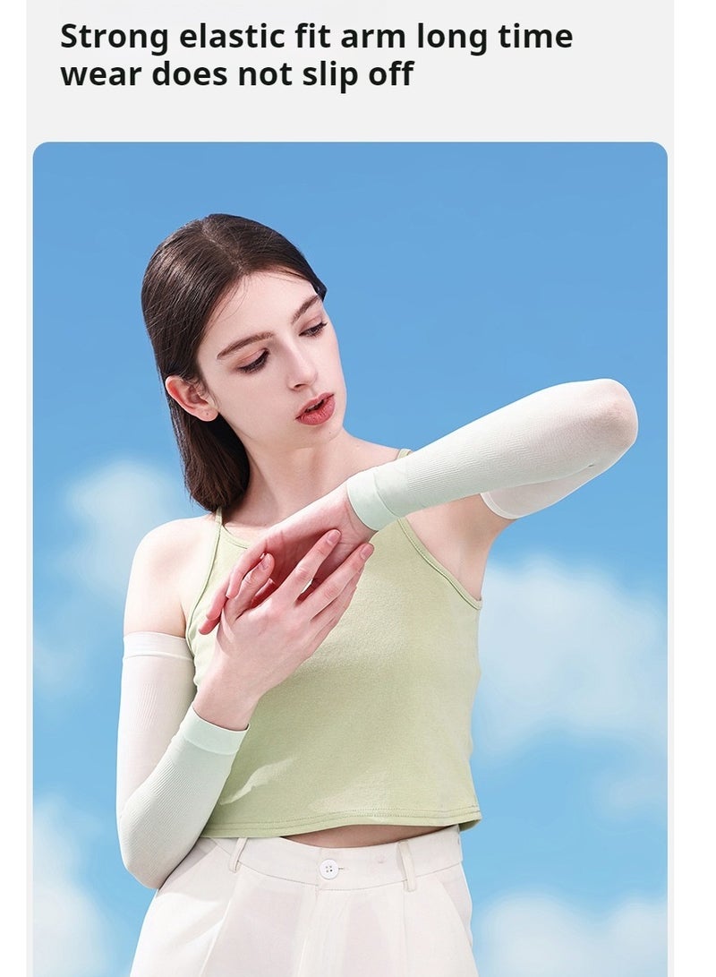 Generic Arm Sleeve UV Protection Cooling Breathable Arm Sleeve Sun Protective Moisture Wicking Gloves with Finger Hole to Cover Arms for Cycling Driving Outdoor Sports for Men Women  - Image 4