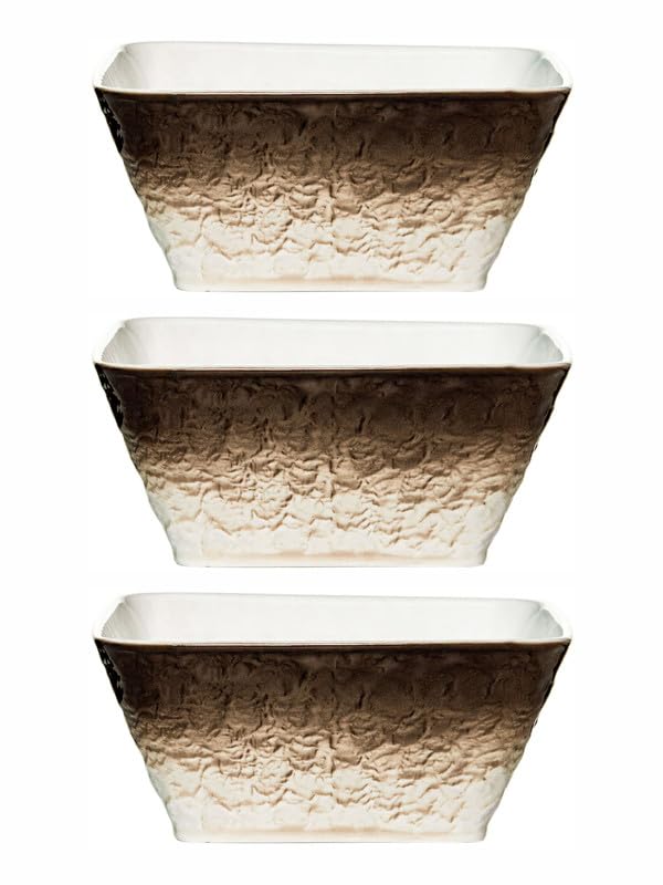 White gold Porcela in Serving Bowl Set of 3pcs WG1707BROWN - Image 3