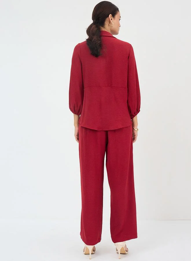 Femmella Women Front Twist Top and Trousers Co-Ords