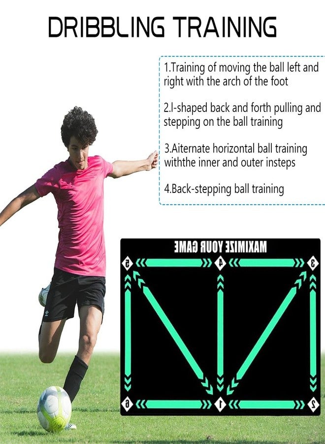 Proberos® Kids Football Training Mat 23.6x35.4 Inches Soccer Shooting Skill Exercise with Guild Lines Anti-slip Agility Diatom Mud Mat 2 PCS - Image 3