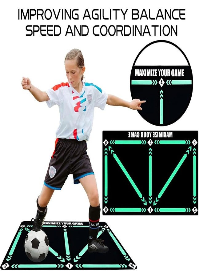 Proberos® Kids Football Training Mat 23.6x35.4 Inches Soccer Shooting Skill Exercise with Guild Lines Anti-slip Agility Diatom Mud Mat 2 PCS - Image 4