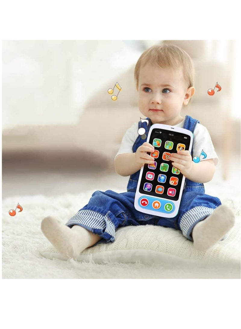 Kids Early Educational Mobile Phone Toy,Smartphone Toy for Kids Educational Toy, English Learning Machine Story Telling Machine with Light Music Play for Children, Baby (Blue (phone)) - Image 2