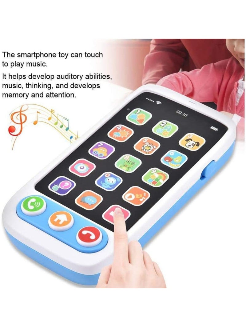 Kids Early Educational Mobile Phone Toy,Smartphone Toy for Kids Educational Toy, English Learning Machine Story Telling Machine with Light Music Play for Children, Baby (Blue (phone)) - Image 4