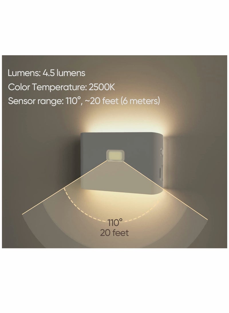 Inductive Night Lights, Rechargeable with Motion Sensors, Warm and Soft White Step Lights for Bathroom Hallway Bedroom Kids Room Kitchen Stairway (2 Pack) - Image 2