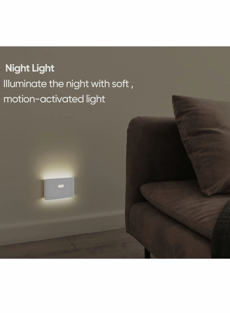 Inductive Night Lights, Rechargeable with Motion Sensors, Warm and Soft White Step Lights for Bathroom Hallway Bedroom Kids Room Kitchen Stairway (2 Pack) - Image 4