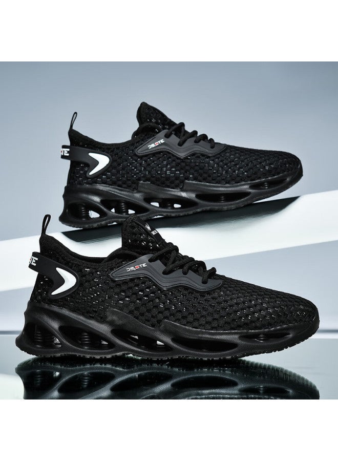 Double Star Eight Special Men's Lightweight Breathable Summer Mesh Casual Shoes Hollow Travel Running Shoes Black Size 39 - Image 3