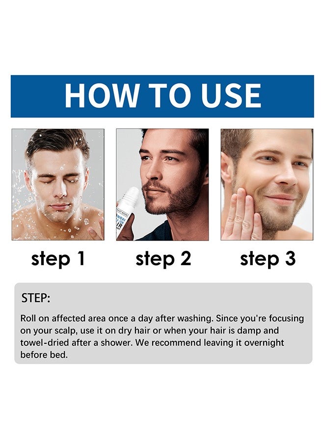 East Moon - Minoxi Roll-on Beard Treatment Man Beard Growth Oil 18ml, Roll-on Thick Hair Oil, Moisturizing And Strengthening Hair, Fixing Hair, Repairing Hairline And Thick Hair - Image 1