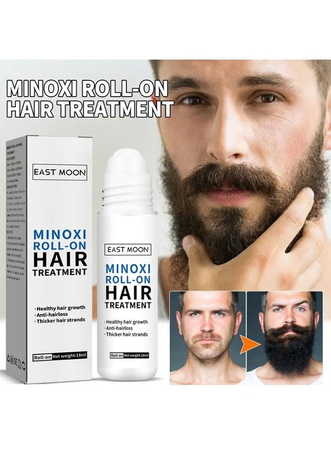 East Moon - Minoxi Roll-on Beard Treatment Man Beard Growth Oil 18ml, Roll-on Thick Hair Oil, Moisturizing And Strengthening Hair, Fixing Hair, Repairing Hairline And Thick Hair - Image 1