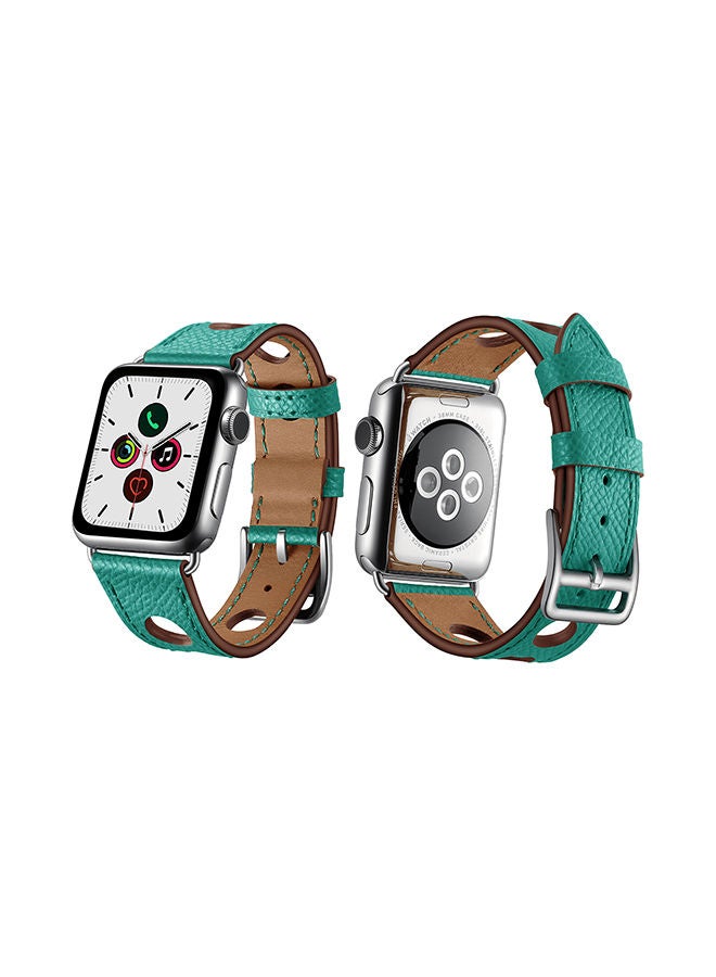 NIBEMINENT Retro Holes Replacement Band For Apple Watch Series 5/4/3/2/1 Green