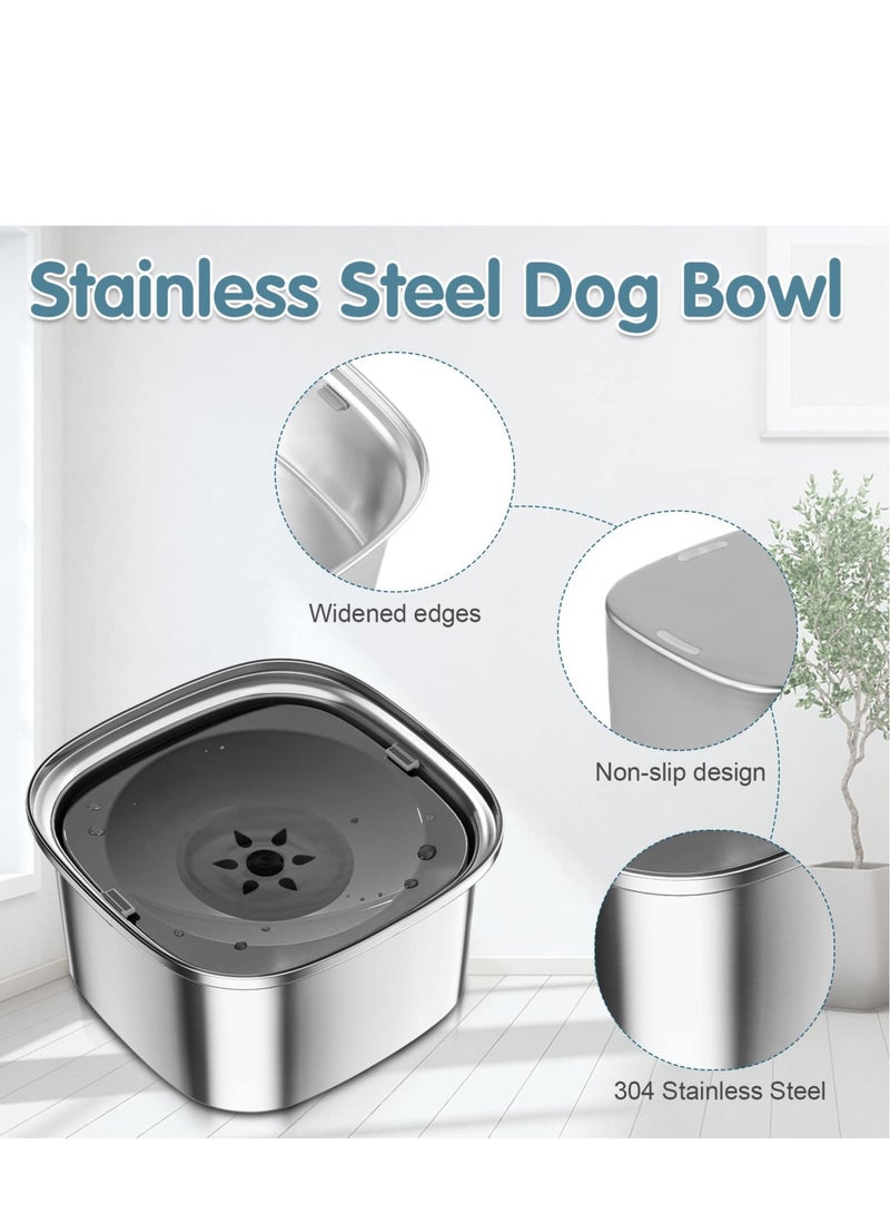 KASTWAVE Dog Water Bowl, Large Capacity Dog Food Water, No Splash Water Bowl with Non-Slip Mat, Slow Water Bowl, Suitable for Dogs, Cats (3L) - Image 4