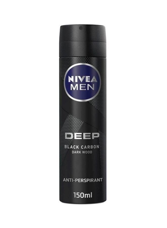 نيفيا ديب بلاك كربون دارك وود اسبراى للرجال 150مل، عديم الرائحة 150 مل - Image 2