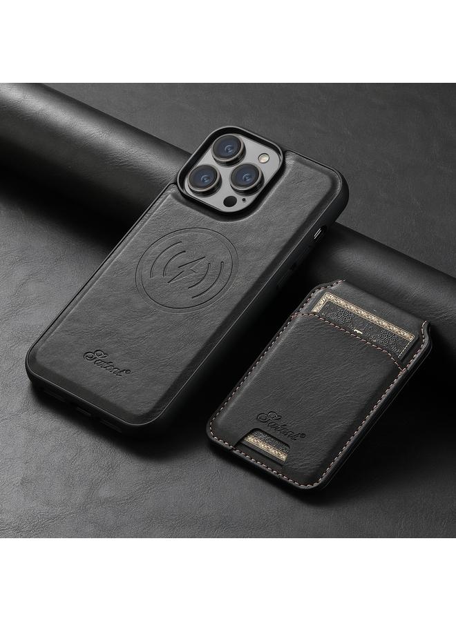 Suteni Case For iPhone 13 Pro H15 MagSafe Oil Eax Leather Detachable Wallet Back Phone Case - Image 2