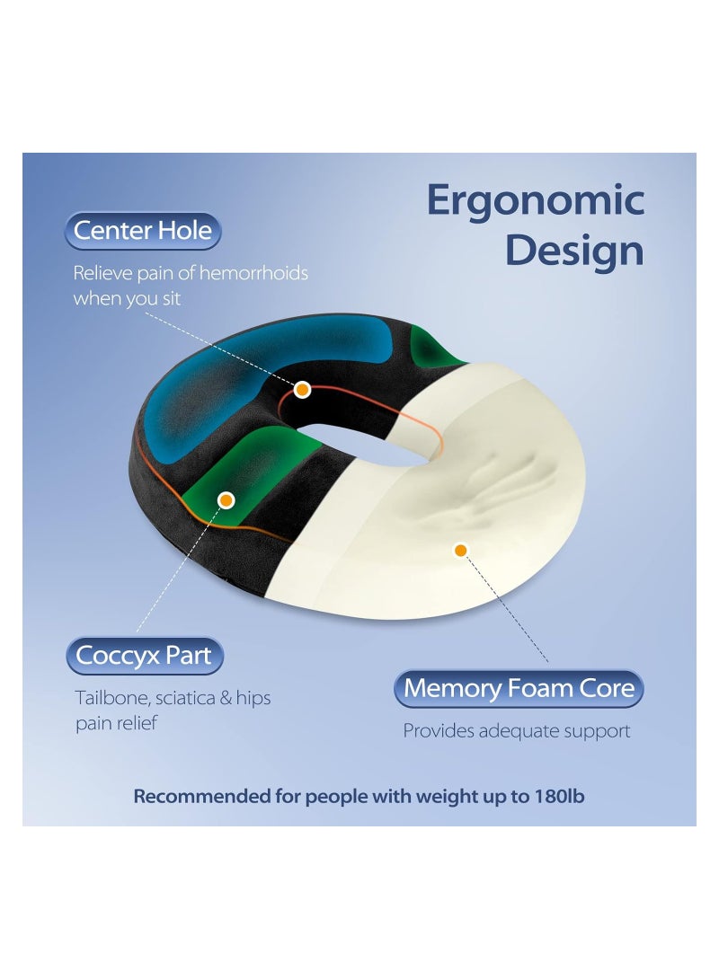 Zikra Memory Foam Seat Cushion, Massage Seat Cushion, Anti Hemorrhoids Cushion, Hip Push Up, Yoga Orthopedic, Comfort Foam Tailbone Pillow, Car Office Chair Seat Cushion Pad (BLACK) - Image 5