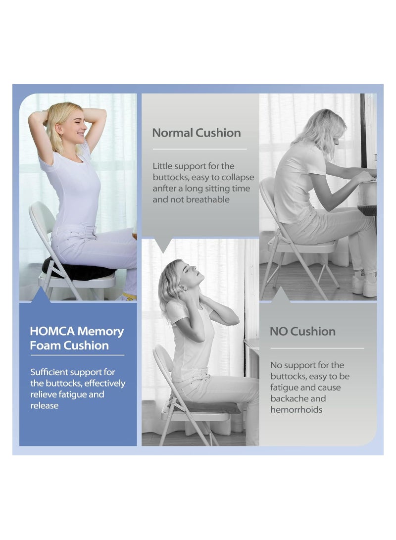 Zikra Memory Foam Seat Cushion, Massage Seat Cushion, Anti Hemorrhoids Cushion, Hip Push Up, Yoga Orthopedic, Comfort Foam Tailbone Pillow, Car Office Chair Seat Cushion Pad (BLACK) - Image 4
