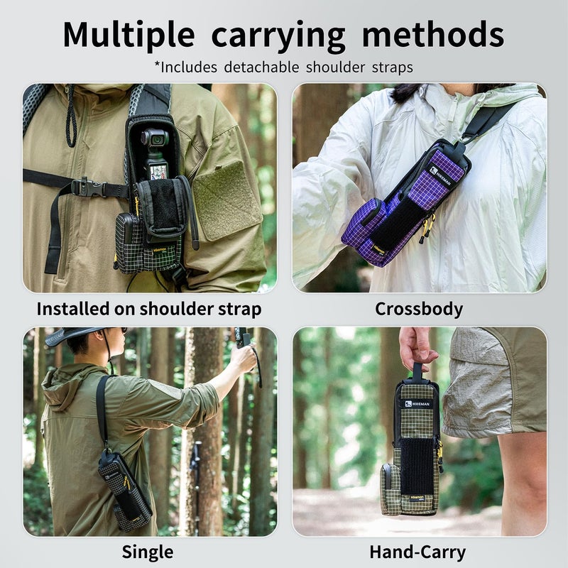 HIKEMAN Backpack Shoulder Strap Bag for DJI Osmo Pocket 3, Quick Access and Lightweight Protective Pouch, Water-Resistant Portable Storage Bag for Camera & Accessories, Daily Outdoor (Army Green) - Image 3