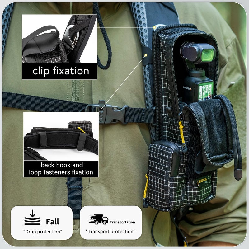 HIKEMAN Backpack Shoulder Strap Bag for DJI Osmo Pocket 3, Quick Access and Lightweight Protective Pouch, Water-Resistant Portable Storage Bag for Camera & Accessories, Daily Outdoor (Army Green) - Image 4