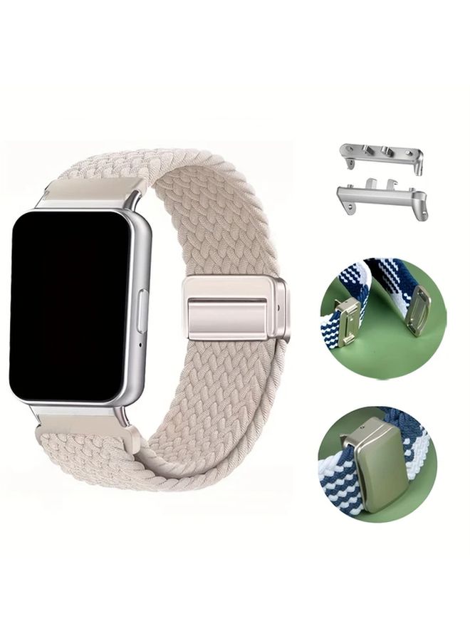 Navy Blue Braided Nylon Replacement Strap for Galaxy Fit 3 Breathable Magnetic Buckle Wristband - Image 3