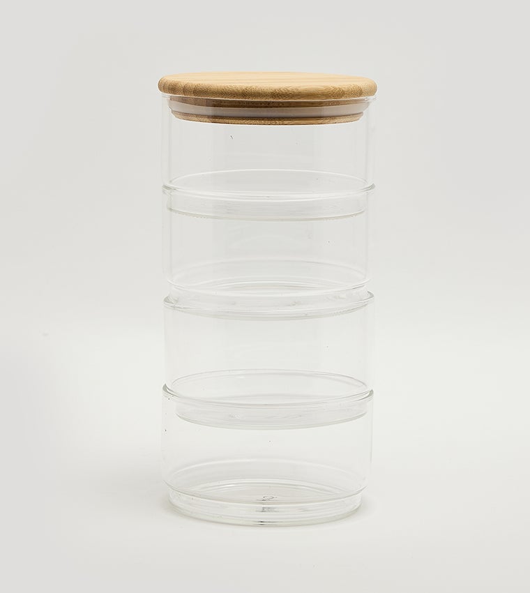 Sur La Table Stackable Glass Jar 380ml 4pcs - Image 1