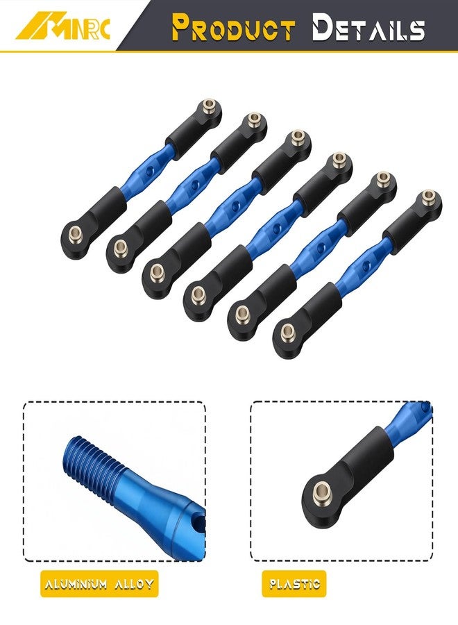 NMNRC Alloy Turnbuckles Camber Links Kit Compatible with Arrma 1/8 Typhon 3S BLX & 550 Mega 1/10 Big Rock V3 Series Upgrades Part Blue - Image 4